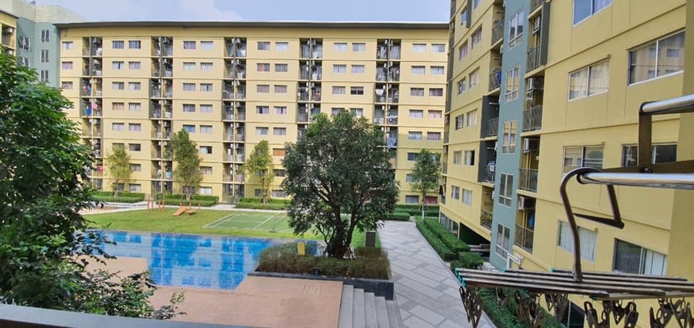 รหัสทรัพย์ ก144 **ขาย** ขายห้อง Plum condo park rangsit เฟส 2 ตึก D ชั้น 3 วิวสระ