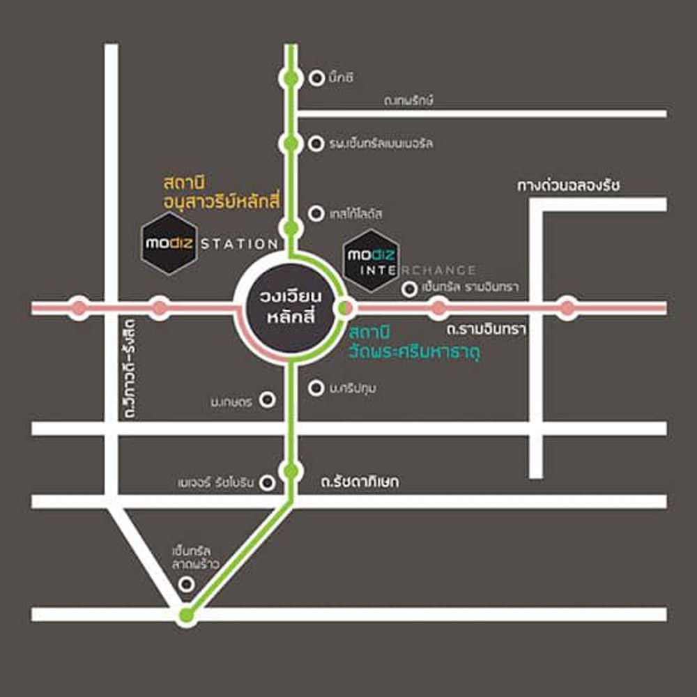 ให้เช่าคอนโด Modiz Interchange ใกล้ BTS วัดพระศรีมหาธาตุ
